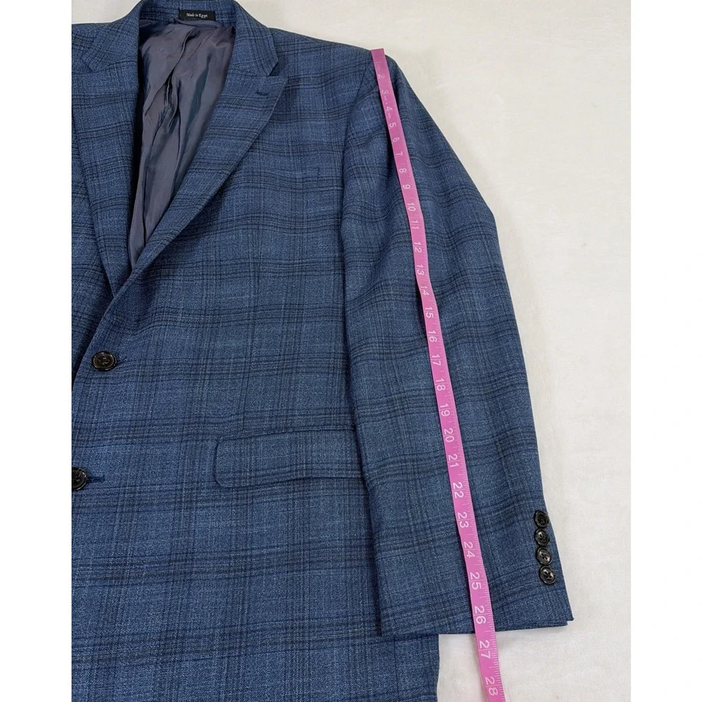 Lauren RALPH LAUREN Mens Blazer Blue & Brown Plaid Size 46L Benefits Charity